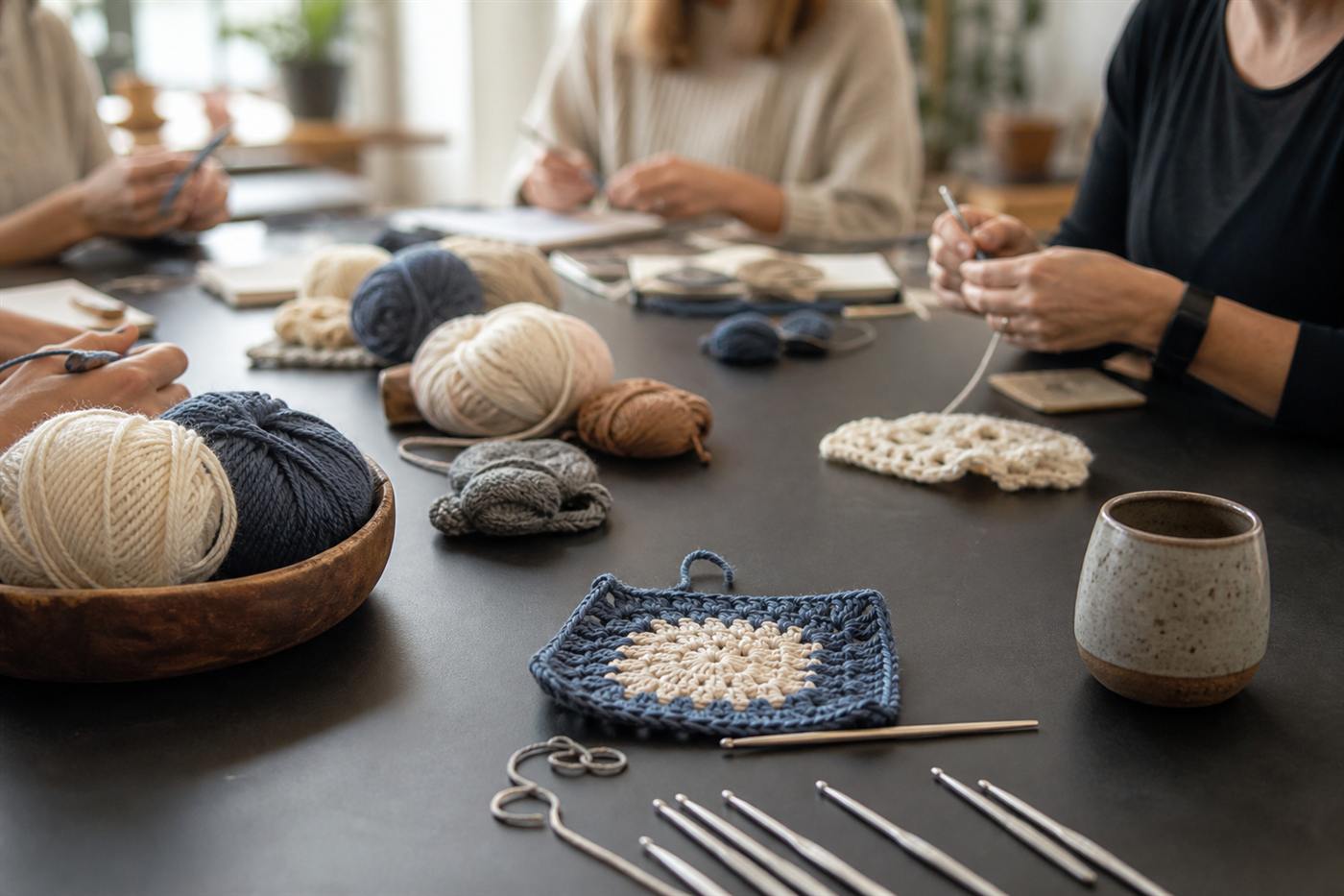 Crochet tools and yarn