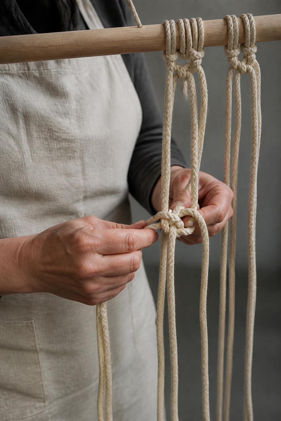 Close detail of knitted wool